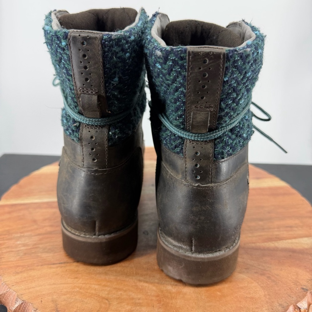 The North Face Ballard Lace Ankle Combat Boots Brown Blue Green Tweed Women’s 8 - Picture 3 of 9